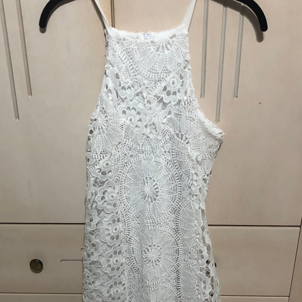 White Lace Crochet Dress